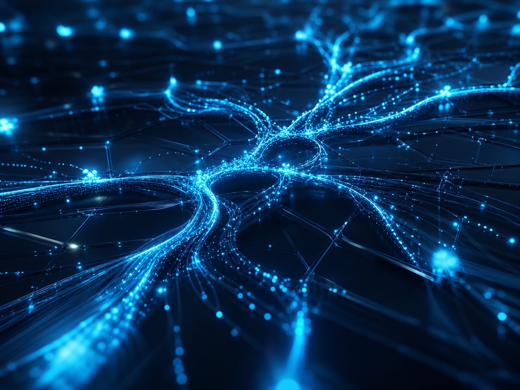 Glowing neural network pathways representing intelligent workflow automation